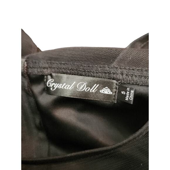 Crystal Doll size 5 black and gold prom, homecoming, cocktail party dress - Picture 4 of 12